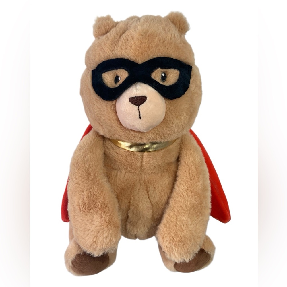 Giggle Scape Masked Super Hero 12” Teddy Bear Tan Plush Orange Cape Target 2025